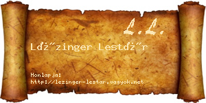 Lézinger Lestár névjegykártya